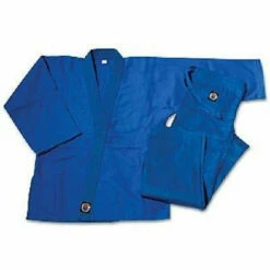 Blue Kimono Judo Gi Jiu Jitsu Uniform With White Belt