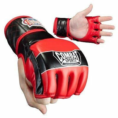 Combat Sports MMA Competition Fight Gloves - Red 2 Combat Sports MMA Competition Fight Gloves - Red - Image 2