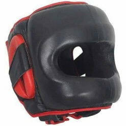 Ringside Deluxe Face Saver Boxing Headgear - Black / Red