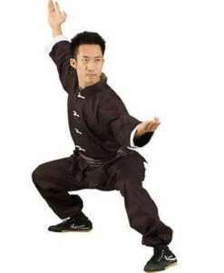 Kung Fu Wushu Uniform Black With White Frog