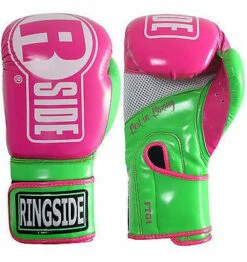 Ringside Boxing Apex Fitness Bag Gloves - Pink / Lime Green