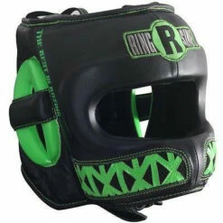 Ringside Boxing Youth Face Saver MMA Sparring Headgear - Black / Lime Green
