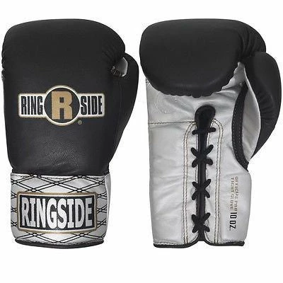 Ringside Boxing Ultimate Pro Fight Gloves - Black / Silver 1 Ringside Boxing Ultimate Pro Fight Gloves - Black / Silver