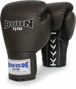 Boon Sports Leather Lace Muay Thai Training Gloves