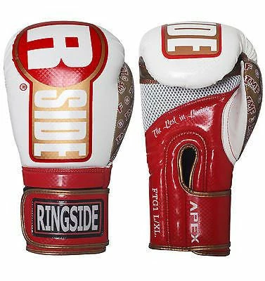 Ringside Boxing Apex Fitness Bag Gloves - White / Red / Gold 1 Ringside Boxing Apex Fitness Bag Gloves - White / Red / Gold