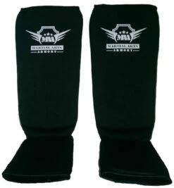 Martial Arts Armory Elastic Cloth Shin Guards - Black